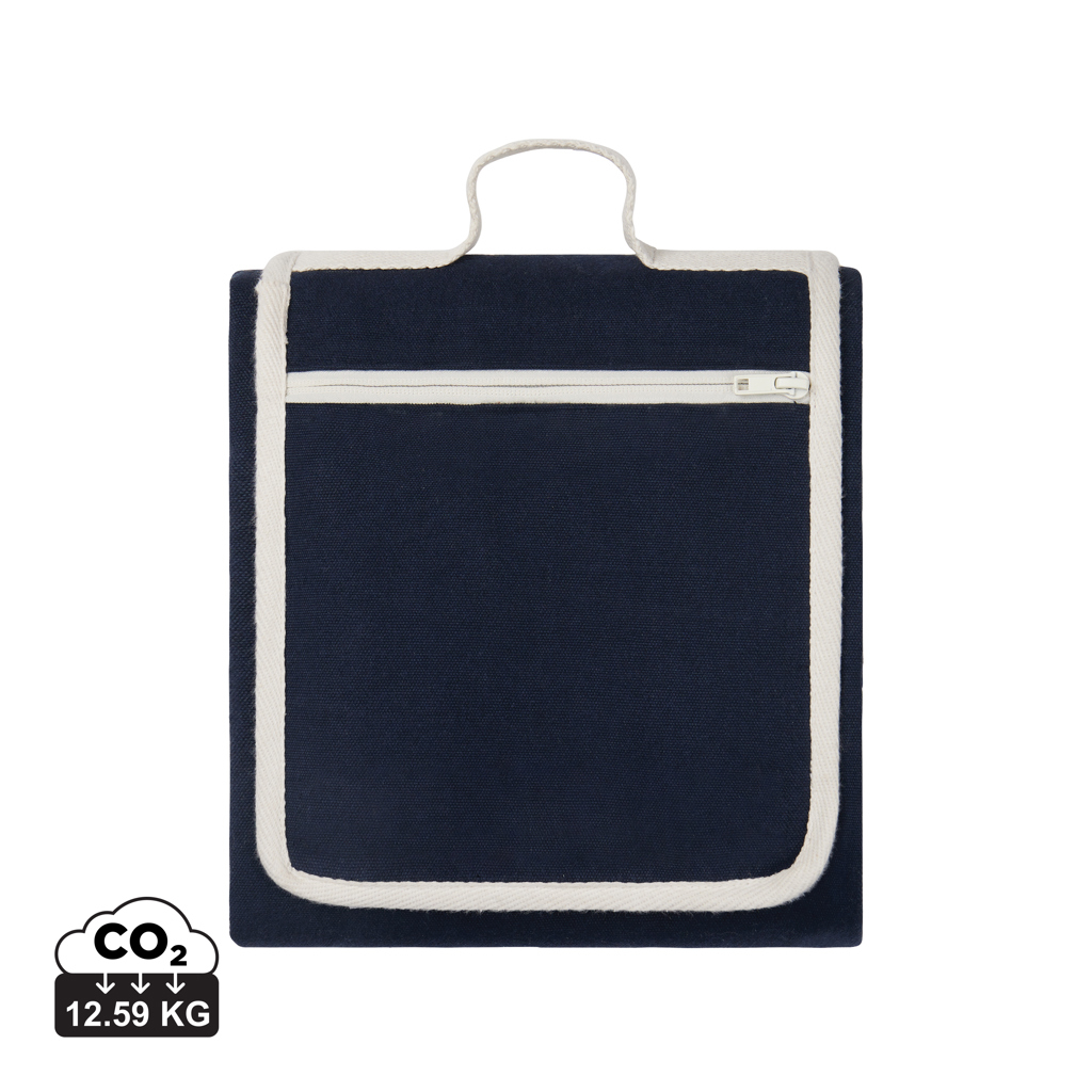 Couverture pique-nique personnalisable Volonne VINGA bleu et blanc cassé
